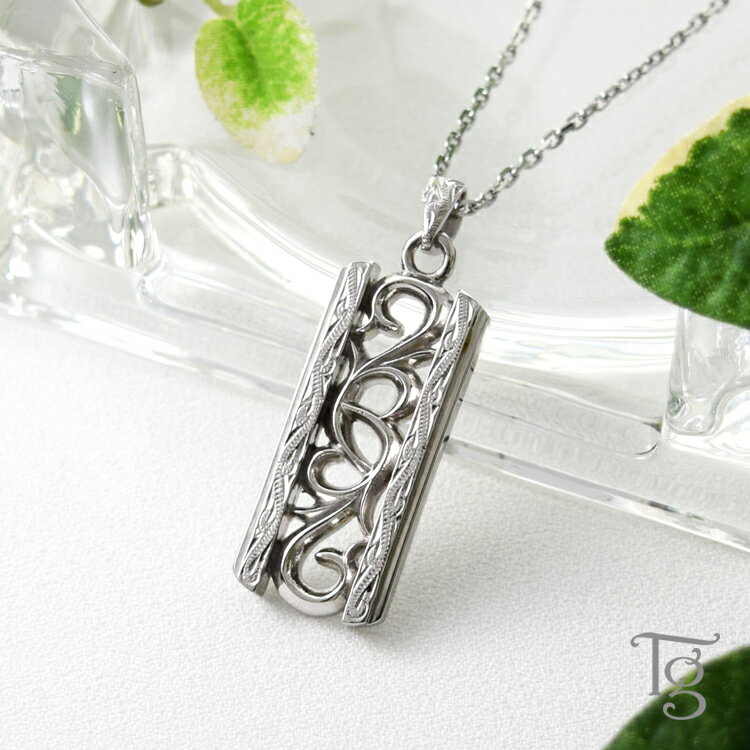 ハワイアンジュエリー ネックレス ステンレス レディース メンズ 男女兼用 プレート 唐草 アラベスク 金属アレルギー対応 サージカルステンレス316L つけっ...