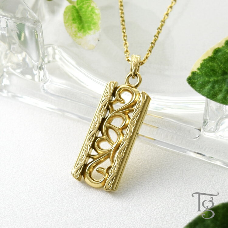 ハワイアンジュエリー ネックレス ステンレス レディース メンズ 男女兼用 プレート 唐草 アラベスク 金属アレルギー対応 サージカルステンレス316L つけっ...