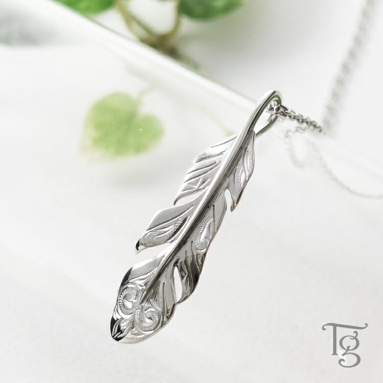 ハワイアンジュエリー ネックレス ステンレス レディース メンズ 男女兼用 羽根 フェザー 金属アレルギー対応 サージカルステンレス316L つけっぱなし あず...