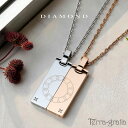 ペアネックレス ステンレス 刻印 大人 ブランド シンプル 金属アレルギー対応 つけっぱなし ダイヤモンド ローマ数字 プレート サージカルステンレス 2本セッ...