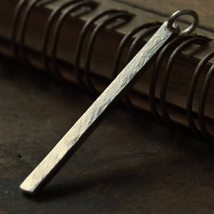 タタきのペンダント(細) ネックレス ハンドメイド オーダー シルバー シンプル 上品 おしゃれ Silver 950 マモる 手作り 手づくり　ダイヤモンド(4)