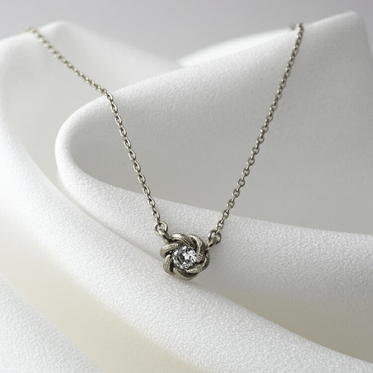 ハワイアンジュエリー ハワイアン ネックレス ステンレス レディース 花 金属アレルギー対応 キュービックジルコニア サージカルステンレス つけっぱなし シルバ...