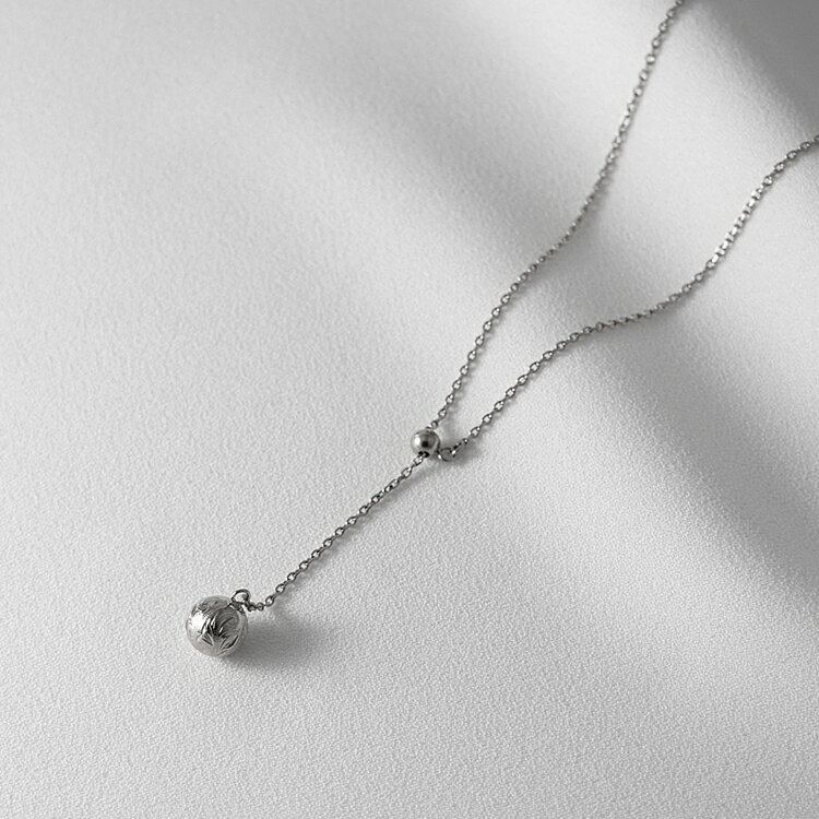 ハワイアンジュエリー ネックレス ラリエット レディース ステンレス 金属アレルギー対応 ハワジュ Y字 メタルボール スティールシルバーカラー シンプル 大人...