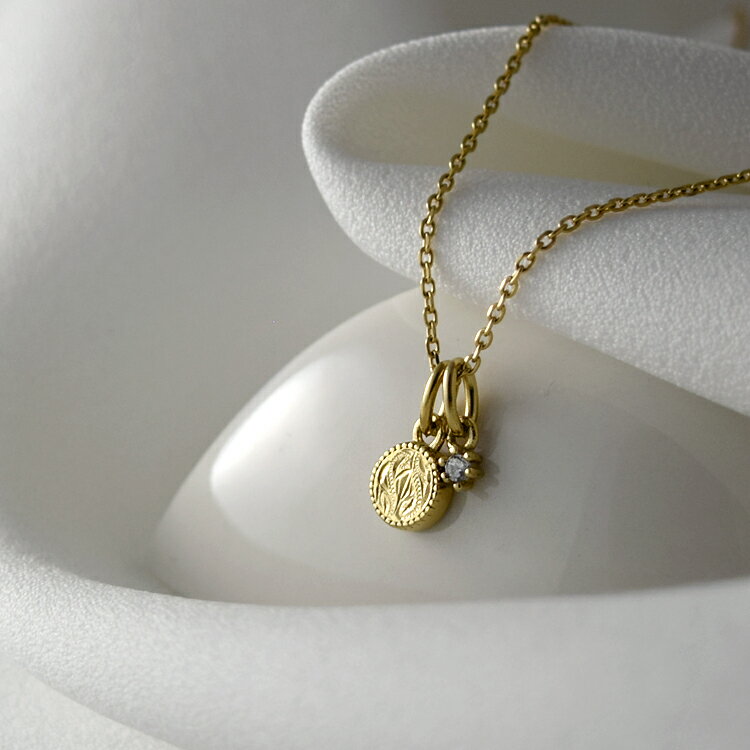 ハワイアンジュエリー ハワイアン ネックレス ステンレス レディース 金属アレルギー対応 サークル キュービックジルコニア サージカルステンレス つけっぱなし ...