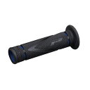 デイトナ(DAYTONA) PRO-GRIP スーパーバイクグリップ#838 耐震GEL (ブラック/ブルー) エンド貫通 98153