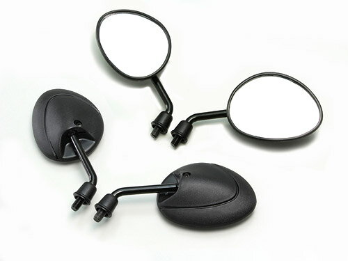 ハリケーン（HURRICANE） タートルミラー ブラック(取付ネジ M10正/M10逆) 左右1SET HA6243