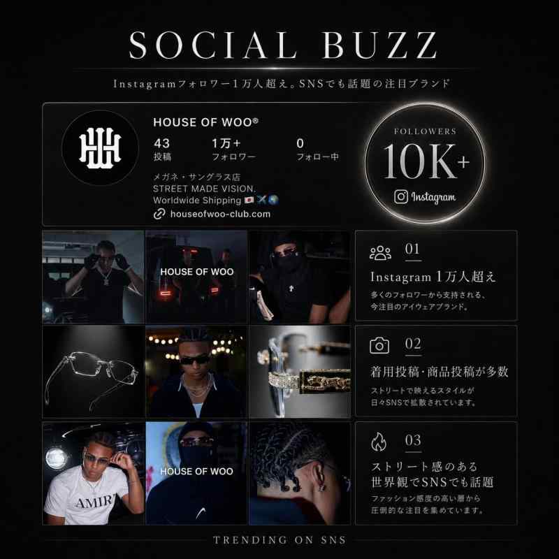 [HOUSE OF WOO] テレビ放映×雑誌掲載 リムレスメガネ メンズ ストリート 十字架 メタル 超軽量 アジアンフィット 付属品3点セット（Cross One C3）の商品画像 2