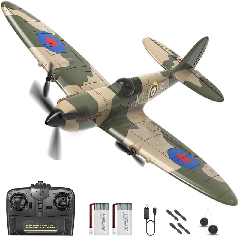 Rakuten - HAWK'S WORK 3チャンネルRC飛行機スピットファイアファイター、 すぐに飛ばせるリモコン戦闘機