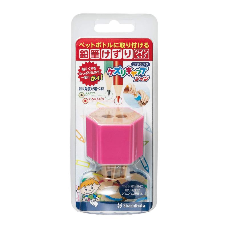乐天商城 - シャチハタ 鉛筆けずり ケズリキャップ ツイン ペットボトル取付型 ZKC-W2/H ピンク