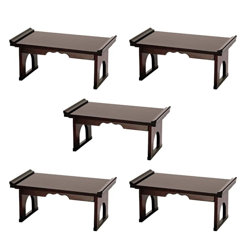 J-kitchens テーブル (入数 5) 木製折り畳み机 ブラウン W600×D340×H275 mm