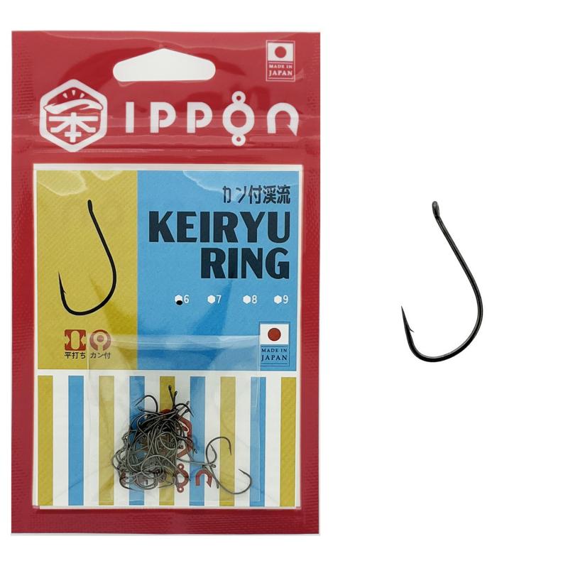 乐天商城 - IPPON (一本) カン付渓流 ブラックコート 6号/40本入〜9号/40本入 フライ 日本製 釣り針 フック