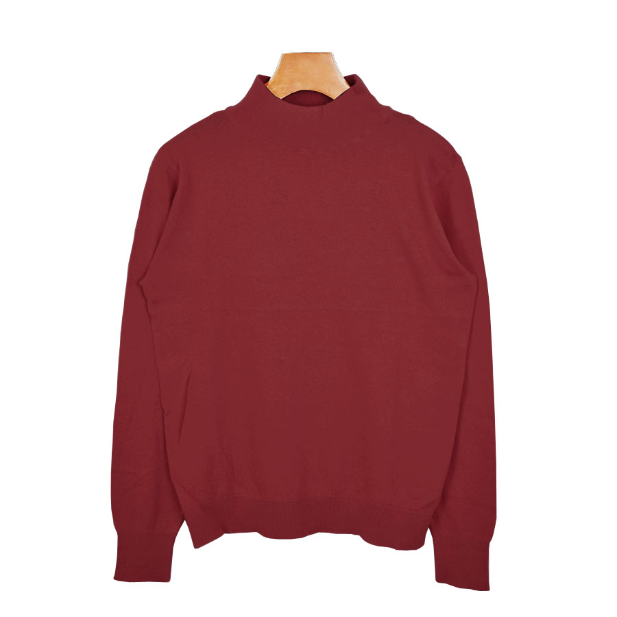楽天市場】タートルネック 綿100（カラーワインレッド）（ニット