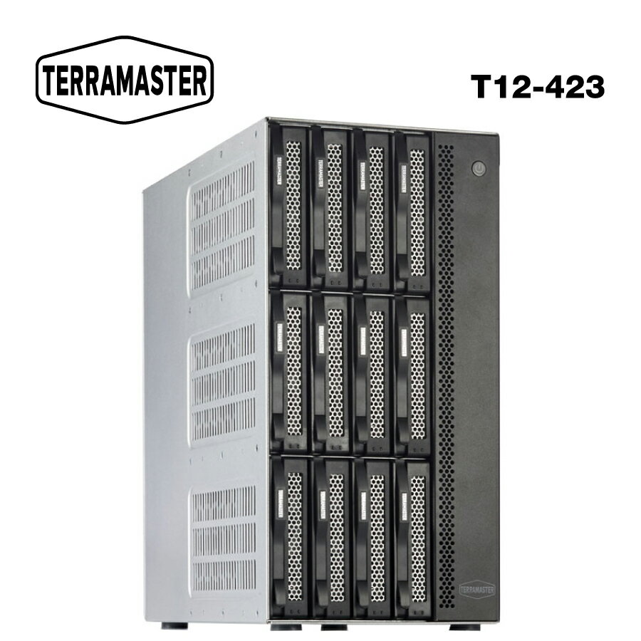 【国内正規品】 TerraMaster T12-423 12ベイ ハイパフォーマンスNAS 中小企業に最適 Celeron N5105/5095 クアッドコアプロセッサを搭載 2x 2.5GbEポート 8GB DDR4 (HDD付属なし)