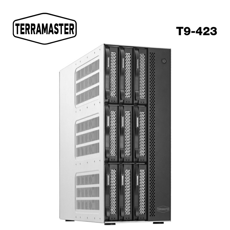 【国内正規品】 TerraMaster T9-423 9ベイ ハイパフォーマンスNAS 中小企業に最適 Celeron N5105/5095 クアッドコアプロセッサを搭載 2x 2.5GbEポート 8GB DDR4 (HDD付属なし)