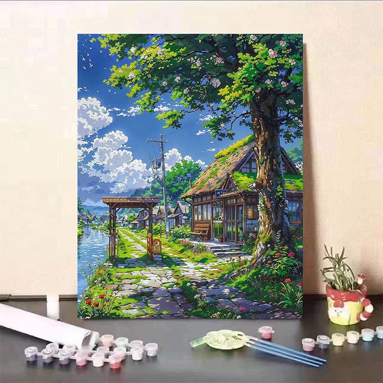 数字で塗り絵 数字油絵 ナンバーペイント キャンバスの油絵 フレーム付き 絵の具付き 風景 花 DIYアート 油彩画 ギフト 油絵塗り絵 40cm×50cm 30cm×40cm 塗り絵キット 暇つぶし ストレス解消 贈り物 ギフト 誕生日 プレゼント 送料無料 3