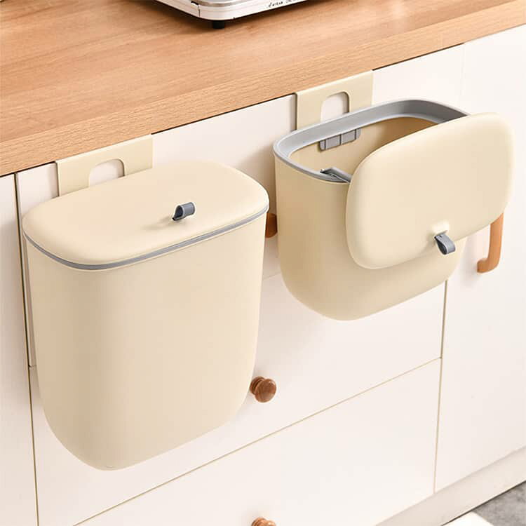 ゴミ箱 壁掛けゴミ箱 ふた付き 8L 12L 2種類大容量 スライド式 壁に掛け 壁掛け式 ぶら下げごみ箱 生ゴミ ダストボックス キッチン トイレ 洗面所 省スペース おしゃれ 室内用 薄型 密閉 生ゴミ ゴミ箱 ゴミ箱 キッチン [2]