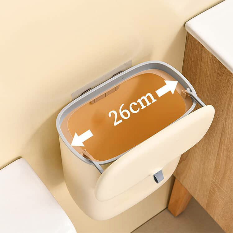 ゴミ箱 壁掛けゴミ箱 ふた付き 8L 12L 2種類大容量 スライド式 壁に掛け 壁掛け式 ぶら下げごみ箱 生ゴミ ダストボックス キッチン トイレ 洗面所 省スペース おしゃれ 室内用 薄型 密閉 生ゴミ ゴミ箱 ゴミ箱 キッチン [3]