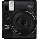 富士フィルム チェキ99 FUJIFILM INSTAX mini 99 チェキ カメラ 富士フィルム チェキ99 FUJIFILM INSTAX mini 99 チェキ カメラ 【製品仕様】■カラーエフェクトコントロールカメラ上部のカラーエフェクトダイヤルにより、6種類のモード切替を可能に。カメラ内部に搭載されたLEDの発光で、多彩なプリント表現を作り出す。■ブライトネスコントロールカメラ下部の濃淡調整ダイヤルにより5段階の明るさが調整可能。カラーエフェクト等の機能との組み合わせで表現の幅がさらに広がります。■ビネットモードレンズ部分を手動で操作することで、周辺光量の落ちたアーティスティックな写真を撮影可能に。「マニュアルビネットスイッチ」をスライドさせると、レンズ内の羽根がせり出します。そのまま撮影することでビネット機能が適用されます。■バルブモードシャッターボタンを押している間、シャッターが開放する（最大10秒）ので夜景や光の軌道の撮影が可能。■インドアモードスローシャッターを使用し、明かりが入りにくい環境下で、背景をより明るく撮影します。■スポーツモード動きの速い被写体のブレを低減したい場合に使用します。■二重露光2回シャッターを押すことで1枚のフィルムに画像を重ねてユニークな写真撮影が可能。■遠景/マクロ撮影3m以上離れる場合は「遠景モード」でシャープな風景写真に。「マクロ撮影」で30～60cmの範囲でクリアな描写に。【その他機能】■セルフライマー■自動発行オートフラッシュ（自動調光） 5