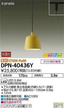 DPN-40436Y DAIKO Kanele カヌレ　ときめき 非調光　プラグタイプコード吊ペンダント　[LED電球色]