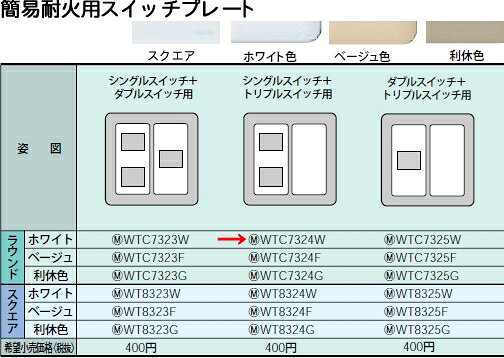 WTC7324W パナソニック コスモシリーズワイド21配線器具・電材　簡易耐火用スイッ...