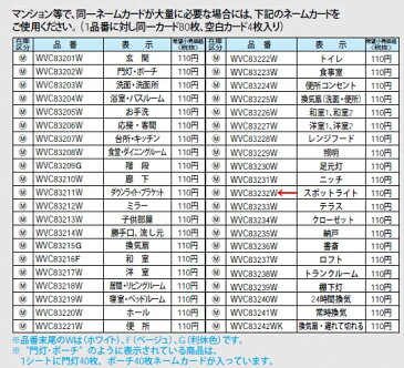 WVC83232W パナソニック コスモシリーズワイド21配線器具　ネームカード　（スポットライト）