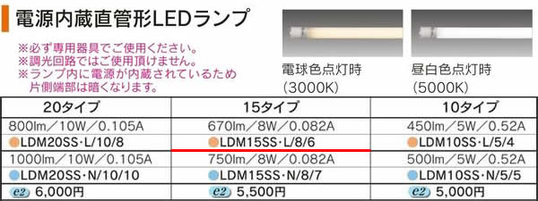 あす楽対応 LDM15SSL86 東芝ライテック LDM15SS・L/8/6　15タイプ　直管形LEDランプ　[LED電球色3000K][GZ16]