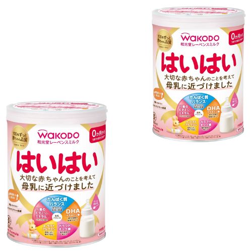 商品名 和光堂 レーベンスミルク はいはい 粉ミルク 810g×2缶 JANコード 4987244195869 ※810g単缶のJANコードです。 商品説明 赤ちゃんにとっては、お母さんの母乳が最良です。 「レーベンスミルク はいはい」は、母乳が不足したときや、母乳をあげられないときにお使いいただける育児用ミルクです。 母乳に含まれる主要なたんぱく質「α-ラクトアルブミン」を母乳に近い量まで強化しています。 また、赤ちゃんの負担に配慮し、母乳に含まれない「β-ラクトグロブリン」を低減しています。 DHA・アラキドン酸・ガラクトオリゴ糖などを配合。水によく溶けるため調乳しやすく、毎日の授乳に便利です。 こちらの商品は、810g入り大缶の2缶セットです。 対象月齢 0か月から1歳のお誕生日頃まで 内容量 810g×2缶 商品タイプ 粉末 メーカー アサヒグループ食品（和光堂） メーカー型番 LZ51 原材料・成分 乳糖、調整食用油脂（パーム油、パーム核分別油、大豆白絞油）、ホエイたんぱく質消化物、全粉乳、ガラクトオリゴ糖液糖、デキストリン（でんぷん糖化物）、カゼインカルシウム、精製魚油、アラキドン酸含有油、酵母、炭酸Ca、塩化Mg、リン酸K、リン酸Na、塩化K、水酸化K、V.C、レシチン、ラクトフェリン、塩化Ca、イノシトール、タウリン、ピロリン酸鉄、V.E、シスチン、硫酸亜鉛、L-カルニチン、5'-CMP、パントテン酸Ca、ナイアシン、V.A、硫酸銅、イノシン酸Na、ウリジル酸Na、グアニル酸Na、V.B1、5'-AMP、V.B6、V.B2、葉酸、カロテン、V.K、ビオチン、V.D、V.B12 使用方法 添付スプーンすりきり1杯（約2.6g）を、できあがり量20mlの割合に溶かしてください。 一度沸騰させ、少し冷ました70℃以上のお湯で調乳し、飲ませる前に体温程度まで冷ましてください。 赤ちゃんの発育に合わせて、量や回数を加減してください。 使用上の注意 ぬれたスプーンは使用しないでください。 沸騰直後のお湯での調乳は危険ですので避けてください。 調乳後2時間を超えたミルクは必ず捨ててください。 開缶後は乾燥した涼しい清潔な場所で保管し、冷蔵庫での保管は避けてください。 開封後はなるべく早く、30日以内を目安に使用してください。 電子レンジでの加熱は避けてください。 広告文責 TRショップ楽天市場店／022-796-5293 備考 ※商品のリニューアルなどにより、パッケージ・原材料・成分等が変更される場合があります。 ※ご使用の際は、必ずお手元の商品に記載されている表示をご確認ください。 ※お届け地域や注文時刻、在庫状況によって配送日数が異なる場合があります。
