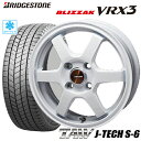 スタッドレスタイヤ 155/65R14 BRIDGESTONE BLIZZAK VRX3 ブリヂストン ブリザックVRX3 TAW J-TECH S-6 トライアルファ ジェイテックS-6 4.5-14 4/100 ホワイト デイズ N-BOX スペーシア アルト タイヤ付ホイール4本セット