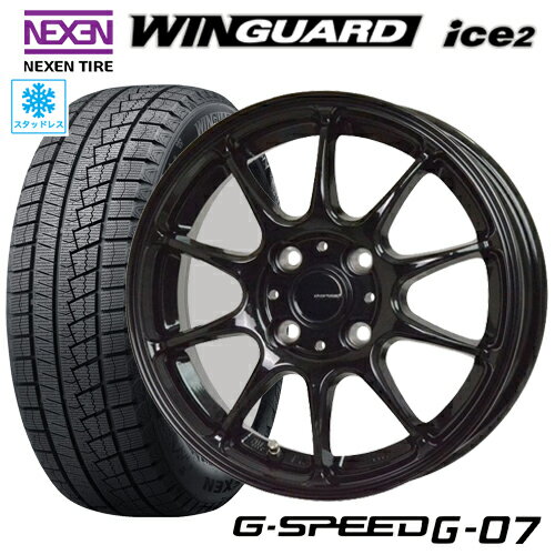 スタッドレスタイヤ 2023年製 165/70R14 NEXEN WINGUARD ice2 ネクセン ウィンガード アイス2 HOTSTUFF G-SPEED G-07 ホットスタッフ Gスピード G07 4.5-14 4/100 キャスト ハスラー クロスオーバー タイヤ付ホイール4本セット