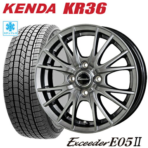 スタッドレスタイヤ 2023年製 165/55R15 KENDA KR36 ICETEC NEO ケンダKR36 アイステックネオ HOTSTUFF Exceeder E05II ホットスタッフ エクシーダーE05II 4.5-15 4/100 デイズ N-BOX スペーシア アルト タイヤ付ホイール4本セット