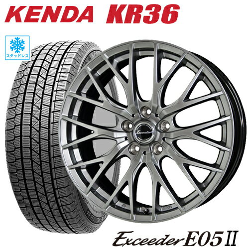 スタッドレスタイヤ 2023年製 205/55R17 KENDA KR36 ICETEC NEO ケンダKR36 アイステックネオ HOTSTUFF Exceeder E05II ホットスタッフ エクシーダーE05II 7.0-17 5/114.3 +38 ノア ヴォクシー 90系 タイヤ付ホイール4本セット 1