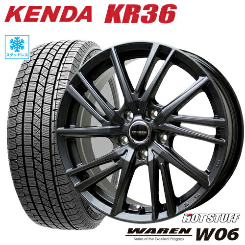 スタッドレスタイヤ 2023年製 195/65R15 KENDA KR36 ICETEC NEO ケンダKR36 アイステックネオ HOTSTUFF WAREN W06 ホットスタッフ ヴァーレンW06 6.0-15 5/100 カローラ プリウス ウィッシュ イスト タイヤ付ホイール4本セット