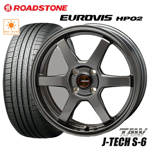 サマータイヤ 155/65R14 NEXEN ROADSTONE EUROVIS HP02 ネクセン ロードストーン ユーロビズHP02 トライアルファ ジェイテックS-6 TAW J-TECH S-6 4.5-14 4/100 ガンメタ デイズ N-BOX スペーシア アルト タイヤ付ホイール4本セット