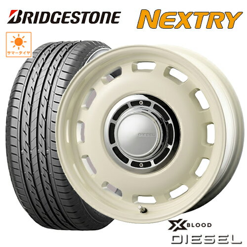 サマータイヤ 155/65R14 BRIDGESTONE NEXTRY ブリヂストン ネクストリー COSMIC XBLOOD DIESEL コスミック クロスブラッド ディーゼル 4.5-14 4/100 ホワイト デイズ N-BOX スペーシア アルト タイヤ付ホイール4本セット