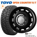 サマータイヤ 185/85R16 ホワイトレター TOYO OPEN COUNTRY オープンカントリー R/T COSMIC XBLOOD DIESEL コスミック クロスブラッド ディーゼル 5.5-16 5/139 ブラック ジムニー JB64 タイヤ付ホイール4本セット