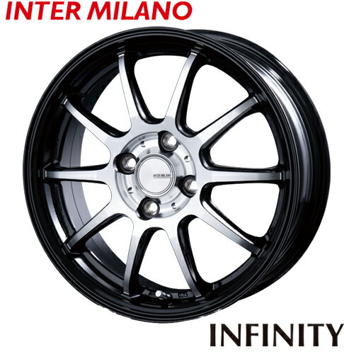 アルミホイール INTER MILANO INFINITY F10 インターミラノ インフィニティ F10 4.5-14 4/100 +45 ブラックディスクポリッシュ サクラ N-BOX スペーシア タント ワゴンRスマイル 4本価格