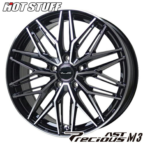 アルミホイール HOT STUFF PRECIOUS AST M3 プレシャス アストM3 7.0-17 5/100 BK/P PHV プリウス ウィッシュ インプレッサ イスト 4本価格