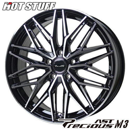 アルミホイール HOT STUFF PRECIOUS AST M3 プレシャス アストM3 7.5-18 5/100 BK/P PHV プリウス ウィッシュ インプレッサ 1本価格