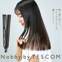 【2,500円クーポン有】 \艶ストレート/ ヘアアイロン ストレート カール ノビー Nobby by TESCOM テスコム 公式店 NIS700A ヘアーアイロン ストレートアイロン プロ仕様 25mm 前髪 巻き髪 プロテクトイオン マイナスイオン 海外対応 2年保証