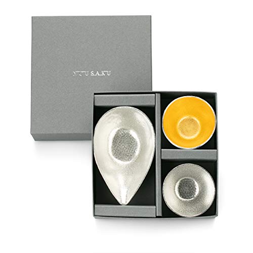 【10 倍祭り】能作 酒器セット 片口 小 1個 ぐい呑み(金・錫)2個 日本酒 徳利 おちょこ 酒器 【和紙ラッピング】 正規代理店 北陸の工芸品 ギフト プレゼント 記念品 還暦祝い 退職祝い 引越し祝い 敬老の日 父の日