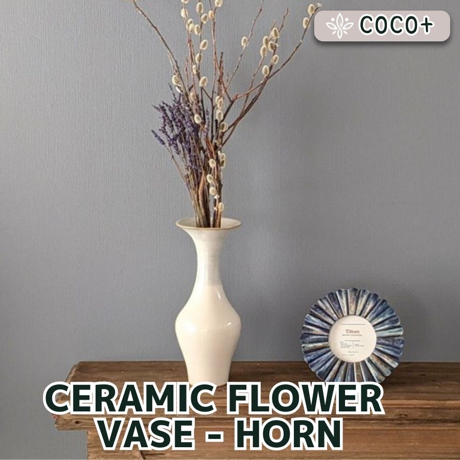 yĂ܂̕cz CERAMIC FLOWER VASE HORN Z~bNt[x[Xz[