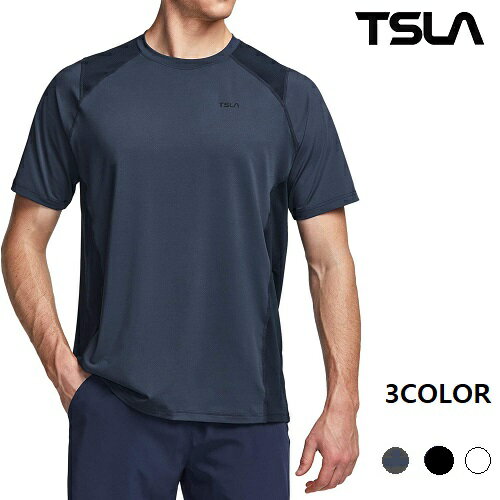 (テスラ)TESLA 半袖 Tシャツ 冷感 シャツ メンズ [UVカット・吸汗速乾] ランニングウェア スポーツウェア　MTS41