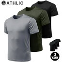 アスリオ Tシャツ 半袖 3枚セット スポーツウェア 半袖tシャツ ランニング トレーニング アウトドア メンズ スポーツシャツ メンズ オールシーズン UVカ...