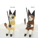 釣りネコ S 猫 ネコ ねこ 木彫り ナチュラル アジアン オブジェ 木彫り 動物 アニマル インテリア雑貨 置物 飾り ウッド 玄関 庭 かわいい おしゃれ モダン 小物 木製 動物オブジェ 手彫り カラフル shanti(3)