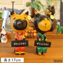 ウェルカム キャット 置物 インテリア置物 飾り ウッドオブジェ デコレーション 人形 インド雑貨 バリ雑貨 アジアン雑貨 アジアン エスニック雑貨 エスニック...