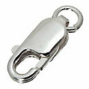 シルバー925 クラスプ 【ロブスター】(丸カン付 16mm 《10個》 留め具 金具 エンドパーツ