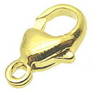 シルバー925 クラスプ【トリッガークラスプ】 9mm イエローカラー《10個》 留め具 金具 エンドパーツ イエローカラーコーティング