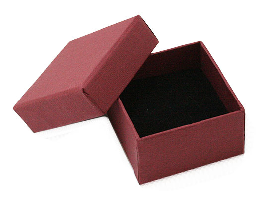 マルチジュエリーケース ギフトボックス ダークレッド 化粧紙 約5x5x3cm 《12個セット》濃赤