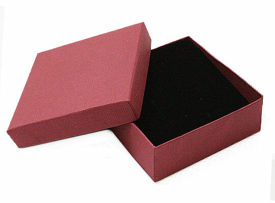 マルチジュエリーケース ギフトボックス ダークレッド 化粧紙 約8.7x8.7x3cm 《12個セット》濃赤