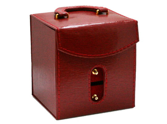 【ジュエリーボックス】 アクセサリーケース [レッド] 合成皮革&ベルベット 約115x100mm 赤色